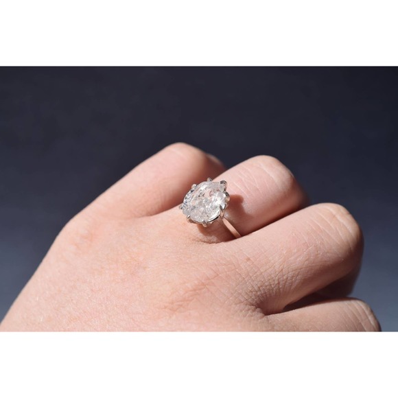 Simple Engagement Ring, Raw Crystal Rings for women size 5 6 7 8 9 - Picture 6 of 9